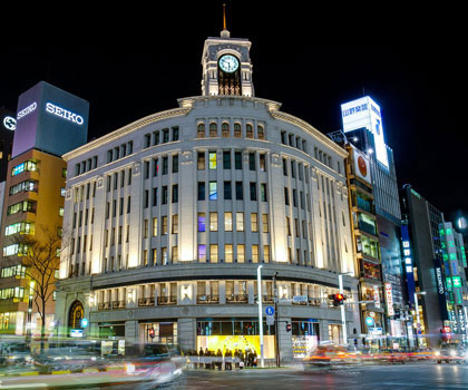 llluminated wako clock tower
