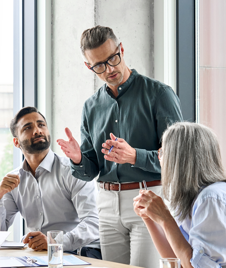 business meeting with active discussion