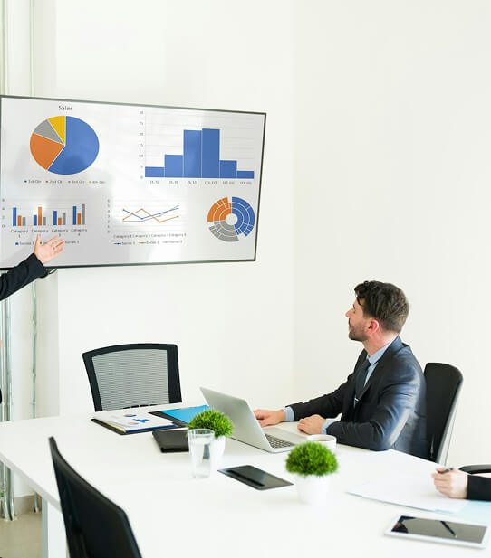 business meeting with data presentation